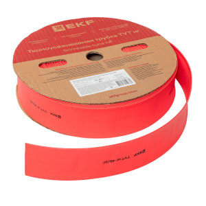 Термоусаживаемая трубка ТУТ нг 40/20 красная рулон PROxima tut-40-r