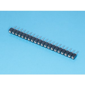 SCSL-20, Гнезда цанговые однорядные для монтажа в отверстия 20pin, шаг 2.54мм