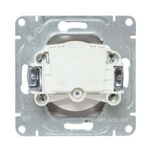 Механизм розетки, 16А, без заземления, со шторками, шампань Эпика EKF UP1-SOC-101
