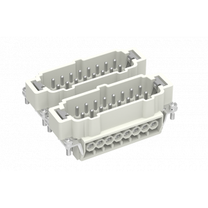 Вилочная контактная вставка SE-032-M, Вилочная контактная вставка, винтовая фиксация, 32 полюса + PE, типоразмер 32B, 500V, 16A, сечение обслуживаемых проводников 0,14-2,5 мм кв, тип покрытия контактов: серебро