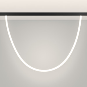 Светильник MAG-ORIENT-TUBE-ELASTIC-R25-L2500-35W Day4000 (BK, 360 deg, 48V, DALI) 044331, Светильник гибкий для магнитных треков серии ORIENT с управлением DALI. Мощность 35 Вт, св. поток 2275 лм, 65 лм/Вт, дневной 4000 K, CRI>90, угол 360°, напряжение питания 48 В. Матовый белый фигурный корпус из силикона с черными креплениями. Размер: диаме