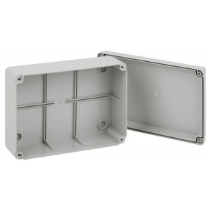 Распаячная коробка KORvp приборная подъездная открытой установки 190х140х75мм на винтах с гладкими стенками IP55 Б0058944