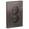 Изображение товара Розетка 2-м СП AtlasDesign 16А IP20 без заземл. в сборе мокко SE ATN000620