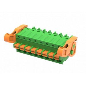 Розеточный разъем на кабель MC-RJ3.81H24P-I-0001, Розеточный разъем, прямой, на кабель, шаг: 3.81 мм, 24 полюса, фиксация провода Push-in, исполнение: с поворотной защелкой, 160V, 8A, цвет: зеленый