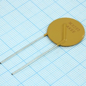 RXEF250-2, Самовосстанавливающийся предохранитель PTC 2.5A(hold) 5A(trip) 72V 40A 2.5W 15.6s 0.05Ohm, радиальные выводы, 20.8 X 3 X 25.4mm, лента в катушке