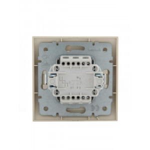 DERIY Выключатель х2 с подсветкой ПБТ крем 702-0303-112