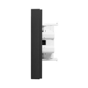 Механизм розетки двойной, 16А, без заземления, со шторками, с рамкой, ч-рный Эпика EKF UP1-SOB-201