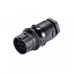 Розеточный разъем в панель RST20I7S B1 M00V SW, Розеточный разъем в панель, М20, IP68(69k), 7 полюсов, винтовая фиксация провода, номинальные характеристики: 250/400V, 20A, цвет: черный, серия RST Classic