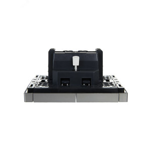 FORTE&PIANO Выключатель 2-клавишный 10А FP505 сталь IEK FP-V20-0-10-1-K46