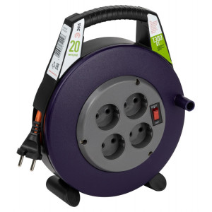 Удлинитель силовой BPx-4-2x0,75-20m в закрытом корпусе без заземления с выключателем 4 розетки 20м ПВС 2x0,75мм2 6А Б0052924