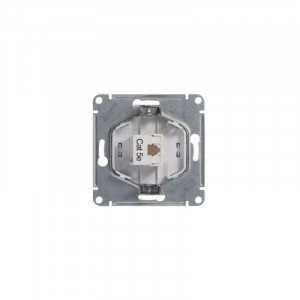 Розетка компьютерная 1-м СП Glossa RJ45 кат.5E механизм бел. SE GSL000181K