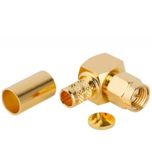 132452, РЧ соединители / Коаксиальные соединители SMA R/A Crimp Plug LMR-240 50 Ohm