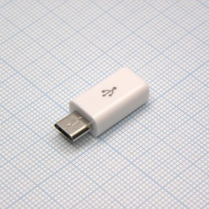 microUSB 5BM белый пласт. кожух, Разъем Micro USB тип B, USB 2.0, вилка