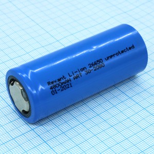 Аккумулятор 26650 3.7В  4800мАч, Аккумулятор литий-ионный (Li-Ion) без платы защиты