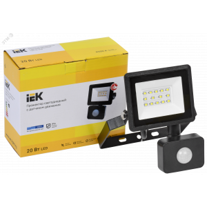 Прожектор светодиодный СДО 06-20Д 6500К IP54 с ДД черн. LPDO602-20-65-K02