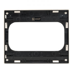 Рамка для розетки 2-м Стокгольм бел. с линией цвета черн. PROxima EYM-G-303-20