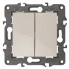 14-1106-02 Переключатель двойной, 10АХ-250В, IP20, Elegance, сл.кость (10/100/1600) Б0034244