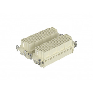 Розеточная контактная вставка HDD-216-FC, Розеточная контактная вставка, обжимная фиксация, 216 полюсов + PE, типоразмер 48B, 250V, 10A, (обжимные контакты поставляются отдельно)