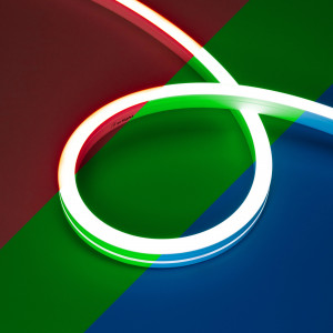 Лента герметичная MOONLIGHT-SIDE-B84-12x17mm 24V RGB (12 W/m, IP67, 5m, wire x2) 042742, Гибкая герметичная лента (неон серии MOONLIGHT), сечение 12х17 мм. Светодиоды SMD5060 84 шт/м. Цвет свечения RGB, угол излучения 115°. Мощность 12 Вт/м, питание 24 В. Класс пылевлагозащиты IP67. Размеры 5000х12х17 мм. Мин. отрезок 83 мм. Горизонтальный из