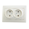 Розетка 2-м СП Mira 16А IP20 без заземл. со вставкой керамика крем. 701-0303-128