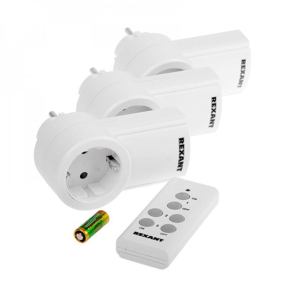 Изображение товара Радиоуправляемая розетка Rexant RX-003 с пультом и тремя розетками