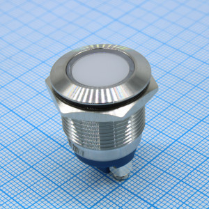 Лампа белая сигнальная S-Pro67 19 мм 230В EKF PROxima, Лампа сигнальная d19-230V бел мет