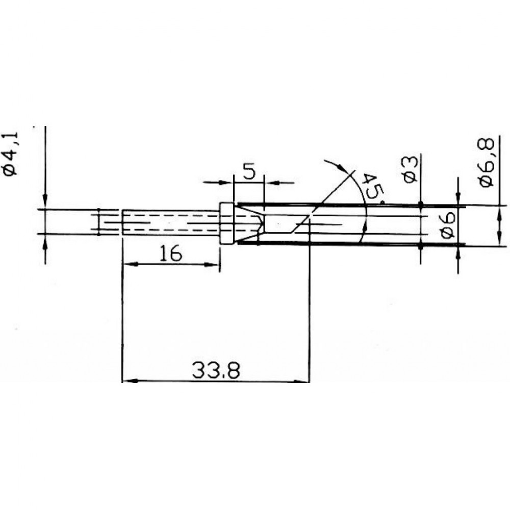 Изображение товара Жало паяльное многослойное скошенный цилиндр 3,0мм для станций ZD981 ZD982 ZD987