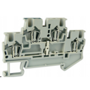 Этажная клемма UJ5-1.5/2X2-PVE, Этажная клемма, 2 этажа, межэтажное соединение, тип фиксации провода: пружинный, номинальное сечение: 1,5 мм кв., 17,5A, 500V, ширина: 4,2 мм, цвет: серый, тип монтажа: DIN35, стандарт GB/T14048.1,