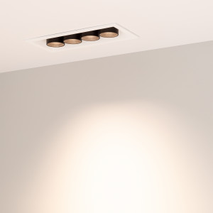 Светильник MS-ORIENT-BUILT-TURN-TC-S67x150-10W Warm3000 (WH-BK, 30 deg, 230V) 031929, Встраиваемый поворотный светильник. Мощность 10 Вт, св. поток 750 лм, 75 лм/Вт, теплый 3000 K, CRI>98, угол 30°, напряжение питания 230 В. Белый прямоугольный корпус из алюминия, экран PMMA, степень защиты IP20. Размер: длина 150 мм, ширина 67 мм, высота