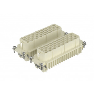 Розеточная контактная вставка HD-128-FC, Розеточная контактная вставка, обжимная фиксация, 128 полюсов + PE, типоразмер 48B, 250V, 10A, (обжимные контакты поставляются отдельно)