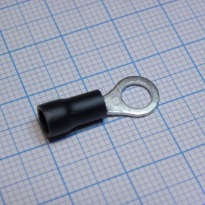 RV1.25-5 Black, наконечник кабельный кольцевой с изоляцией d=5.3мм, сеч. пров.0.5-1.5мм2