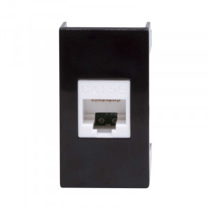 Розетка компьютерная 1-м 1мод. Viva RJ45 кат.5E черн. 45238