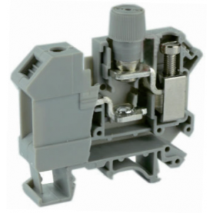 Предохранительная клемма UKJ-10RD, Предохранительная клемма, тип предохранителя: 5x20, тип фиксации провода: винтовой, номинальное сечение: 10 мм кв., до 10A, 800V, ширина: 12,2 мм, цвет: серый, тип монтажа: DIN35