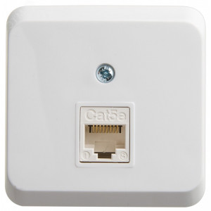 Systeme Electric Этюд наруж Бел Розетка О/У компьютерная RJ45 кат.5E