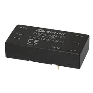 PYBE20-Q24-S5, Преобразователи постоянного тока в постоянный с изоляцией dc-dc isolated, 20 W, 9 36 Vdc input, 5 Vdc, 4000 mA, single regulated output, DIP