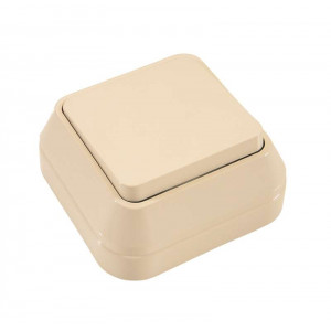 Выключатель 1-кл. ОП 10А IP20 крем. 45201