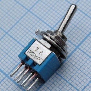 MTL-202 A-2, Тумблер ON-ON 2 группы контактов 1.5А, 250В прямой на плату