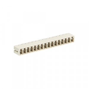 Вилочный разъем на плату 8813 S/16 W OB, Вилочный разъем, горизонтальный, на плату, шаг: 3.81 мм, 16 полюсов, фиксация на плате пайкой, исполнение: без маркировки, 250V, 8А, цвет: серый