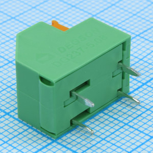 DG237-5.08-02P-14-00A(H), Нажимной безвинтовой клеммный блок на 2 контакта. Зажим типа торцевой контакт. Серия DG237-5.08