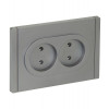 FORTE&PIANO Розетка 2-местная без заземления без защитных шторок безвинтовое крепление 10А FP526 сталь IEK FP-R20-10-1-K46