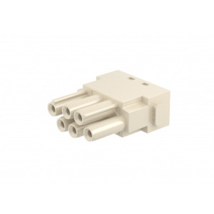 Розеточная контактная вставка HMEHV-006-FC-1, Розеточная контактная вставка, обжимная фиксация, 6 полюсов, типоразмер модульный, 830V, 16A, (обжимные контакты поставляются отдельно)