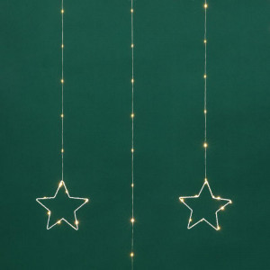 Гирлянда светодиодный занавес из росы с фигурами звезд IP20 USB + пульт управления тепл. бел. Neon-Night 315-846