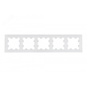 ATLASDESIGN NATURE 5-постовая РАМКА, НАТУРАЛЬНОЕ СТЕКЛО, БЕЛЫЙ (1шт) C3(+) ATN360105