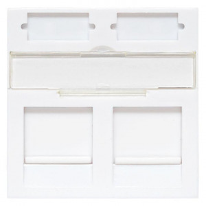 Вставка розеточная 45х45мм формат Mosaic на 2 модуля Keystone защ. шторки с маркерами бел. TERACOM PRO TRP-INS-MOS-2M2P-WH