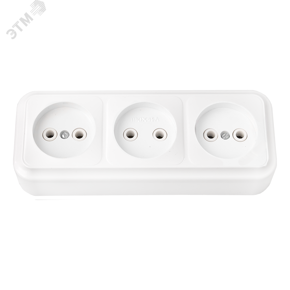 Изображение товара Беларусь Розетка тройная наружная без заземления РА16-263