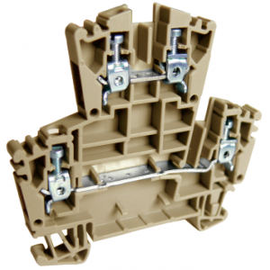 Этажная клемма UKJ-W2.5/2-2(BG), Этажная клемма, 2 этажа, тип фиксации провода: винтовой, номинальное сечение: 2,5 мм кв., 24A, 400V, ширина: 5,2 мм, цвет: бежевый, тип монтажа: DIN35