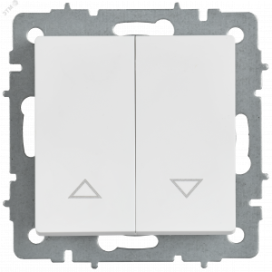 BRITE Выключатель жалюзи 10А ВС10-1-5-БрАБ арктический белый IEK BR-V15-0-10-K91