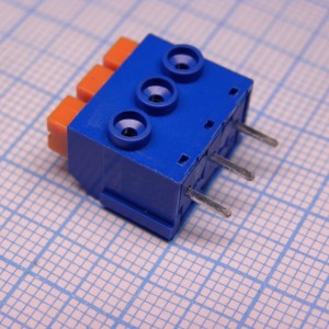 DG390-5.0-03P-12-00A(H), Нажимной безвинтовой клеммный блок 3 контакта. Зажим типа торцевой контакт Серия DG390-5.0