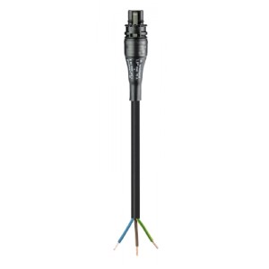 Соединитель RST20i3K1-S 25 04SW, Кабельная сборка, оконеченная вилочным разъемом RST20i3, и свободным концом, 3 полюса, длина кабеля: 0,4 метра, сечение жил кабеля: 3х2,5 мм.кв., номинальные характеристики: 250V+PE, 20А, цвет контактных вставок: черный, цвет кабеля: черный
