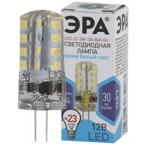 Лампочка светодиодная ЭРА STD LED JC-3W-12V-840-G4 G4 3Вт капсула нейтральный белый свет(кр.1шт) [Б0033194]